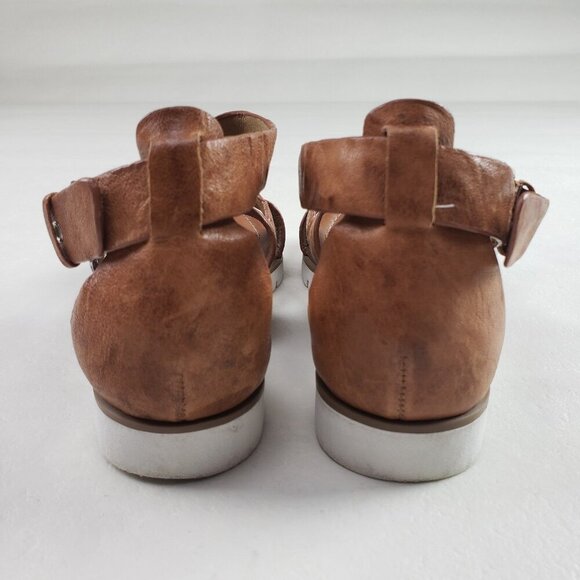 Sofft Mirabelle Strappy Leather Sandal Womens 7 Brown Gladiator Buckle Comfort - Picture 8 of 10